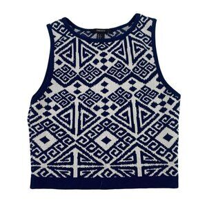 Forever 21 Knit Crop Top Aztec Southwestern Size Small NWT